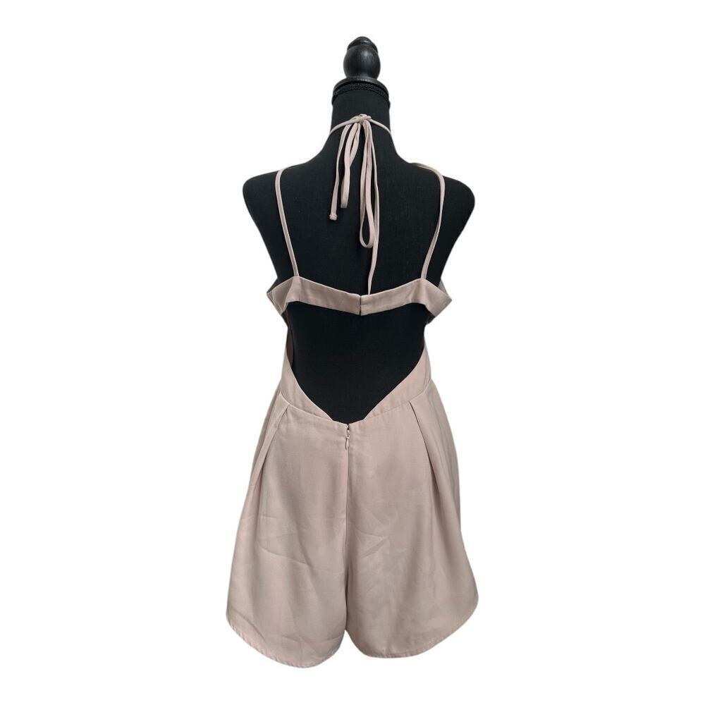 Tan Halter Neck Romper | Flowy Neutral Playsuit - Picture 10 of 11